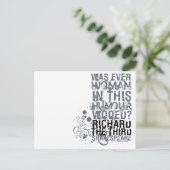 リチャードIIIウード引用文(B&W) ポストカード (スタンド正面)