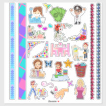 リッかわいらしトルプランナーバラエティのシール&和紙