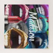 リッエレガントプススタイリッシュバッドガールカスタムパーソナライズされた ジグソーパズル (横)