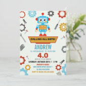 リッカラフルトルロボットパーティーテーマ誕生日 招待状 (スタンド正面)