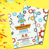 リッカラフルトルロボットパーティーテーマ誕生日 招待状