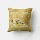 リッガーリーチ金ゴールドグリッターグラムスパークルモノグラム名 クッション (裏面)