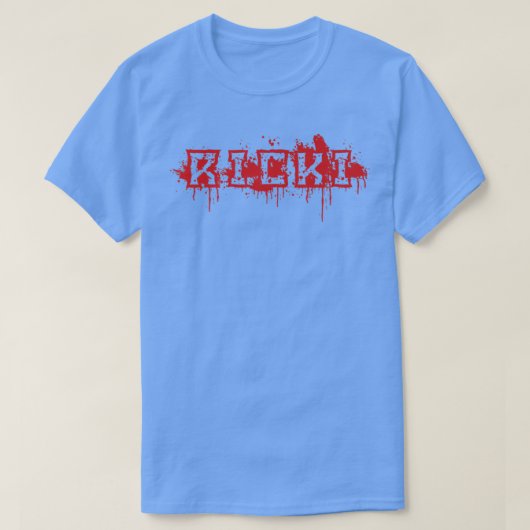 リッキー名ハロウィーンの衣装パーソナライズされた Tシャツ (デザイン正面)