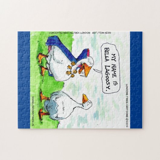 リックおもしろいロンドングースバンパイア着用ベル ジグソーパズル (横)