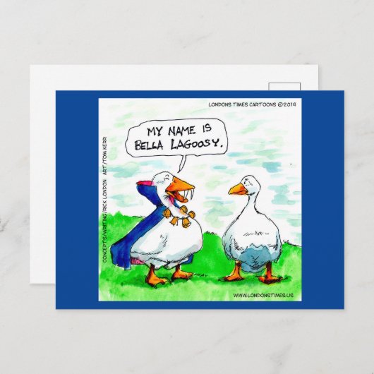 リックおもしろいロンドングースバンパイア着用ベル ポストカード (正面/裏面)