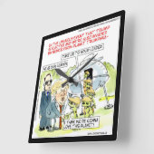 リックおもしろいロンドンプラネットトランプスクエアウォールクロック スクエア壁時計 (傾斜)