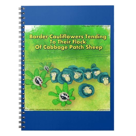 リックおもしろいロンド縁どンコリーフラワー漫画 ノートブック (正面)