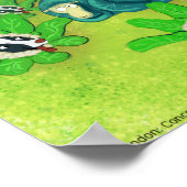 リックおもしろいロンド縁どンコリーフラワー漫画 ポスター (角)