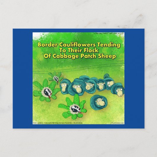 リックおもしろいロンド縁どンコリーフラワー漫画 ポストカード (正面)