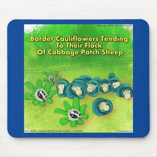 リックおもしろいロンド縁どンコリーフラワー漫画 マウスパッド (正面)