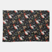 リックとモティ |トナカイそりのクリスマスパターン キッチンタオル (横)