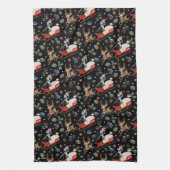 リックとモティ |トナカイそりのクリスマスパターン キッチンタオル (縦)