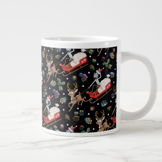 リックとモティ |トナカイそりのクリスマスパターン ジャンボコーヒーマグカップ (右)