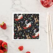 リックとモティ |トナカイそりのクリスマスパターン スタンダードカクテルナプキン (インサイチュ)