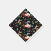 リックとモティ |トナカイそりのクリスマスパターン スタンダードカクテルナプキン (角)