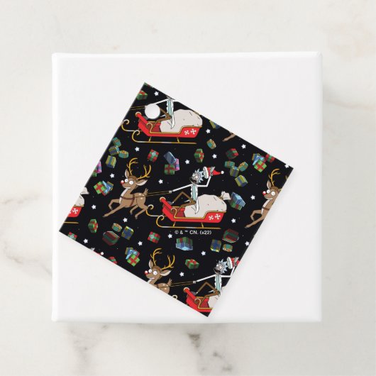 リックとモティ |トナカイそりのクリスマスパターン フェイバータグ (インサイチュ)