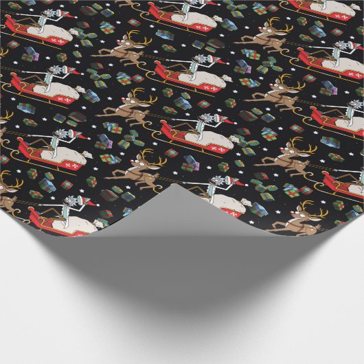 リックとモティ |トナカイそりのクリスマスパターン ラッピングペーパー (角)