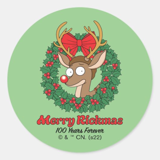 リックとモティ |トナカイのモーティメリーリクマス ラウンドシール (正面)