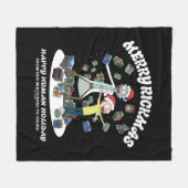 リックとモティ |リクメリーマスプレゼント フリースブランケット (正面(横))