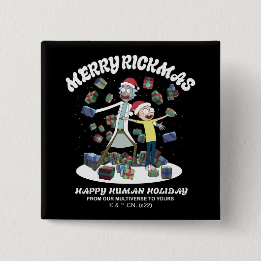 リックとモティ |リクメリーマスプレゼント 缶バッジ (正面)