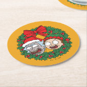 リックとモティ |休日リースパターン ラウンドペーパーコースター (アングル)