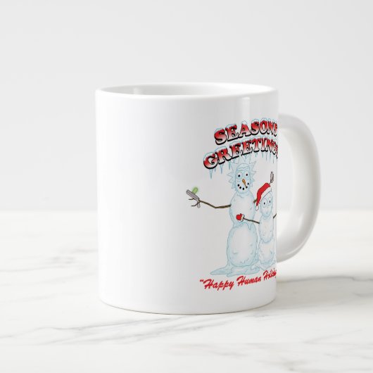 リックとモティ |雪だるまシーズンの挨拶 ジャンボコーヒーマグカップ (正面右)