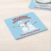 リックとモティ |雪だるまシーズンの挨拶 スクエアペーパーコースター (アングル)