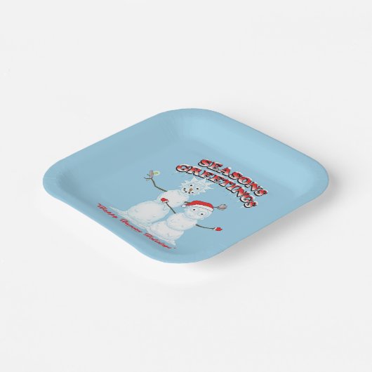 リックとモティ |雪だるまシーズンの挨拶 ペーパープレート (傾斜あり)