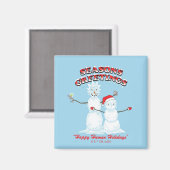 リックとモティ |雪だるまシーズンの挨拶 マグネット (正面/裏面)