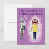 リックとモルティ™ |あなたは結果と共に生きる インビテーションポストカード (正面/裏面)