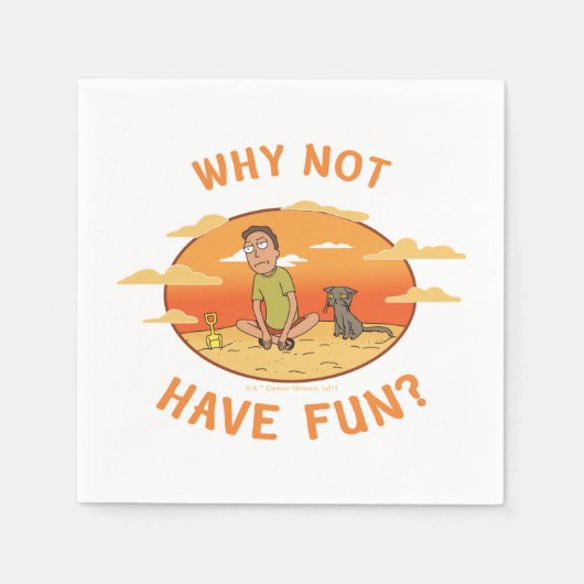 リックとモルティ™ |おもしろいがない理由 スタンダードカクテルナプキン (正面)