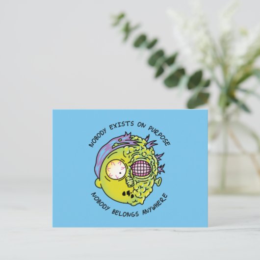 リックとモルティ™ |スタイル化されたモーティフライ引用文 インビテーションポストカード (スタンド正面)