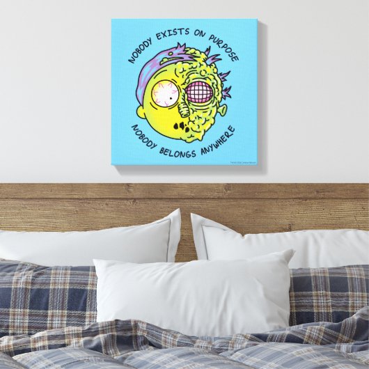 リックとモルティ™ |スタイル化されたモーティフライ引用文 キャンバスプリント (インサイチュ (寝室))