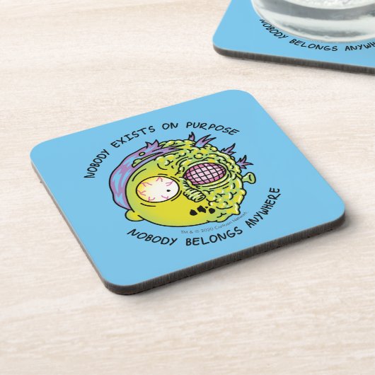 リックとモルティ™ |スタイル化されたモーティフライ引用文 コースター (左側)