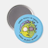 リックとモルティ™ |スタイル化されたモーティフライ引用文 マグネット (正面/裏面)