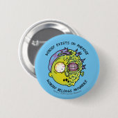 リックとモルティ™ |スタイル化されたモーティフライ引用文 缶バッジ (正面&裏面)