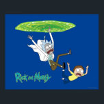 リックとモルティ™ |ポータルから落ちる ポスター<br><div class="desc">リックとモティ秋はポータルから出て叫び声を上げながら下へ！</div>