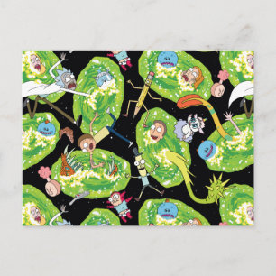 リックとモルティ™  ポータルのパターンを介した落下 インビテーションポストカード