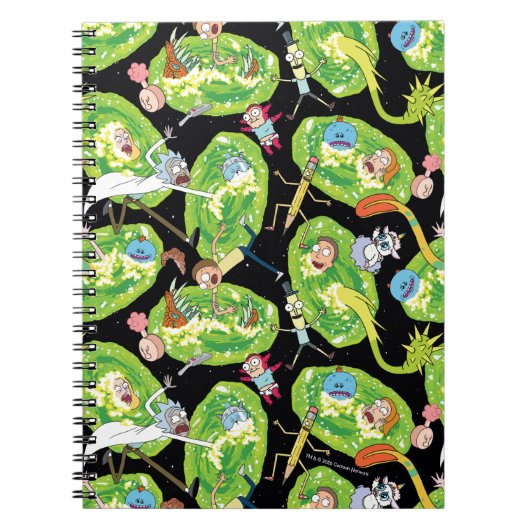 リックとモルティ™ |ポータルのパターンを介した落下 ノートブック (正面)