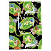 リックとモルティ™ |ポータルのパターンを介した落下 ミディアムペーパーバッグ (裏面)