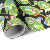 リックとモルティ™ |ポータルのパターンを介した落下 ラッピングペーパー (ロールコーナー)