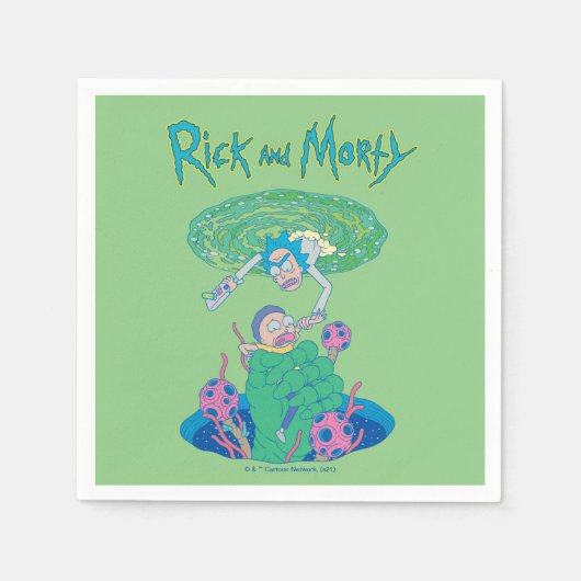 リックとモルティ™ |ポータルの救出 スタンダードカクテルナプキン (正面)