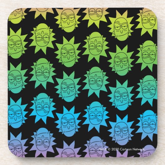 リックとモルティ™ |レインボーリック頭パターン コースター (正面)