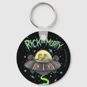 リックとモルティ™ |図解入りの、写真付きの宇宙飛行図 キーホルダー (正面)