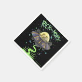 リックとモルティ™ |図解入りの、写真付きの宇宙飛行図 スタンダードカクテルナプキン (角)