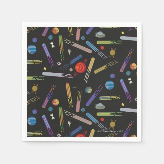 リックとモルティ™ |外部空間の彗星パターン スタンダードカクテルナプキン (正面)