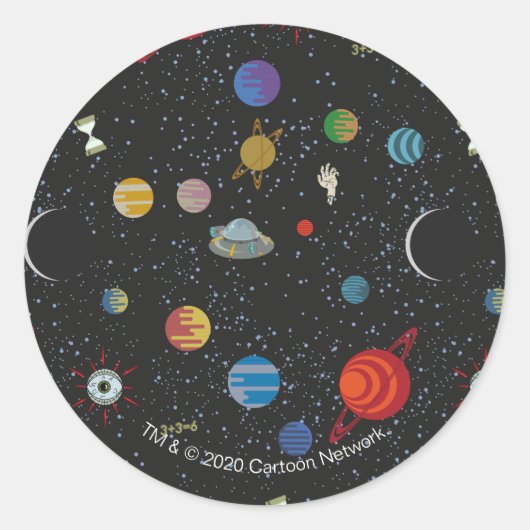 リックとモルティ™ |宇宙パターン ラウンドシール (正面)