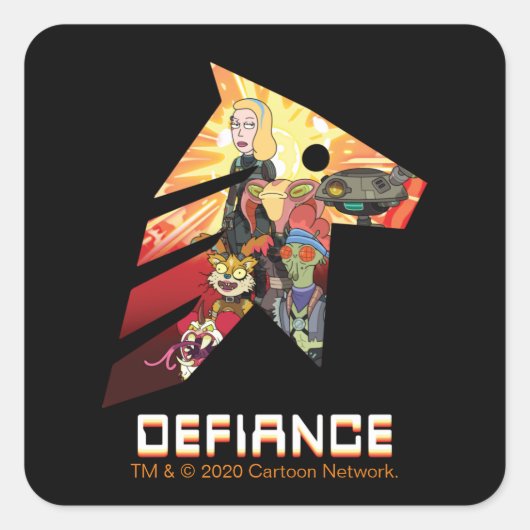 リックとモルティ™ |宇宙Beth Definance Crew スクエアシール (正面)