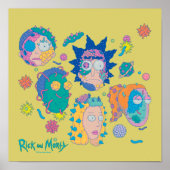 リックとモルティ™ |感染したスミス家族のパターン ポスター (正面)