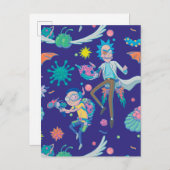 リックとモルティ™ |感染細胞パターンの中 インビテーションポストカード (正面/裏面)